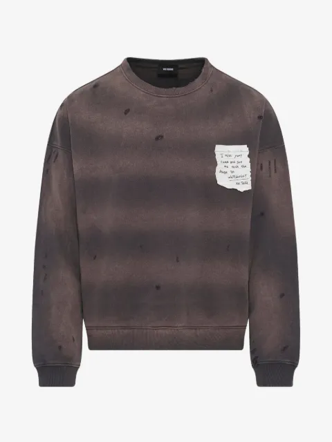 We11done Grunge Paper Note distressed sweatshirt