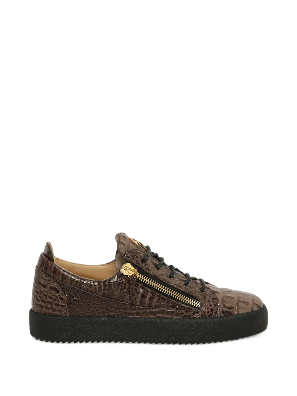 Giuseppe Zanotti Schafla crocodile-effect sneakers Bruin