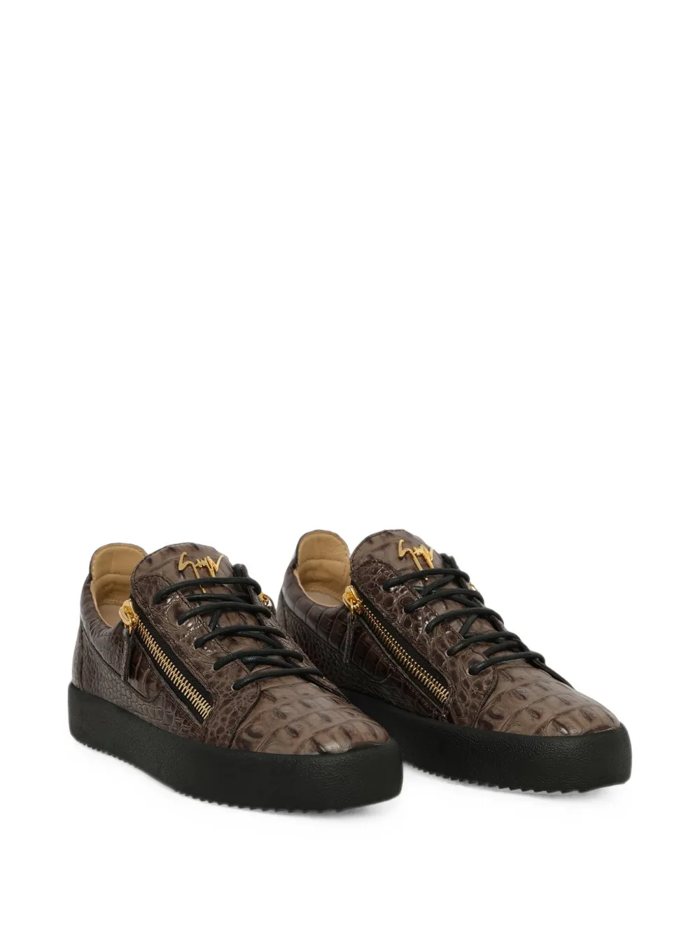 Giuseppe Zanotti Schafla crocodile-effect sneakers Bruin