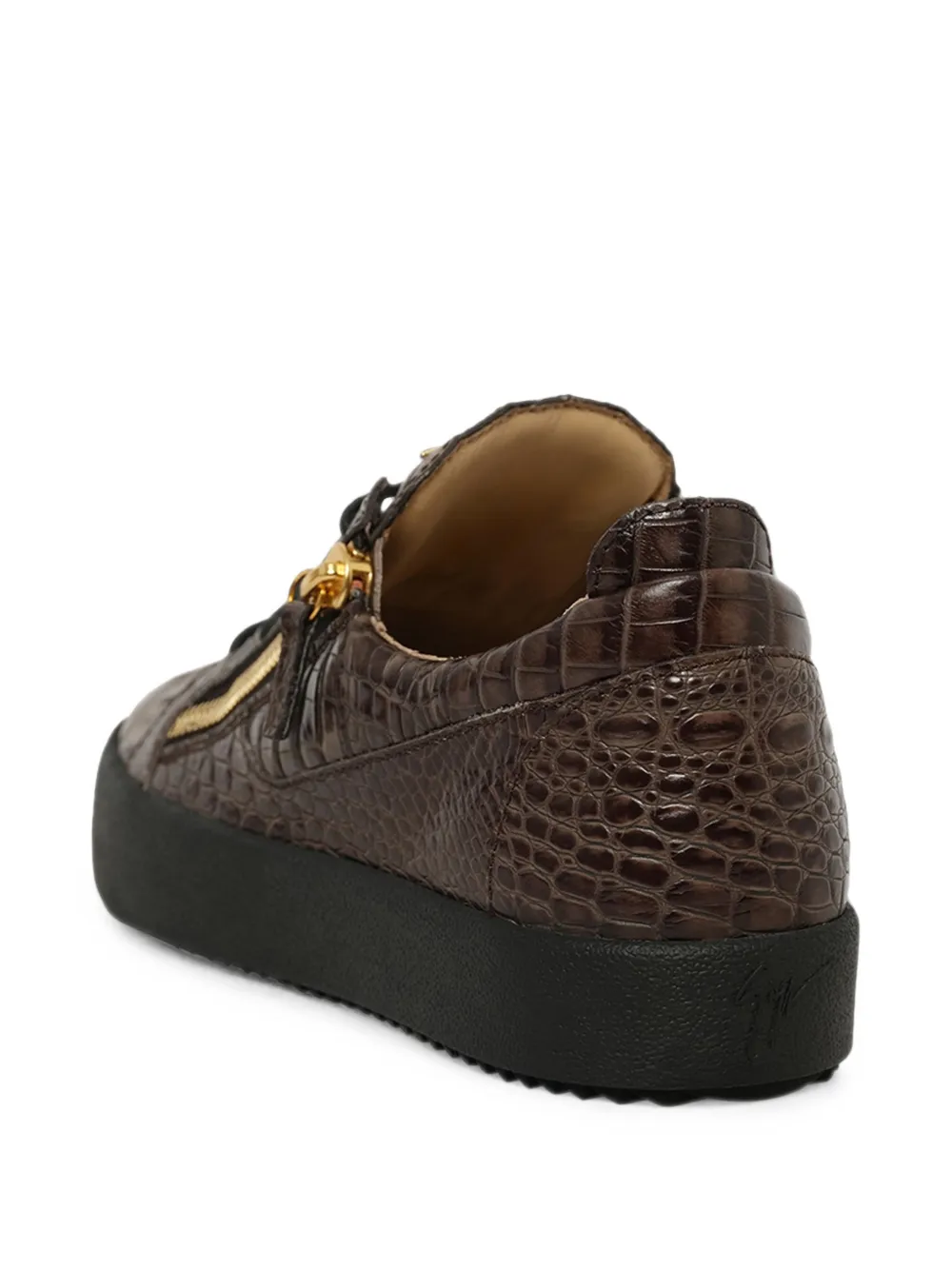 Giuseppe Zanotti Schafla crocodile-effect sneakers Bruin
