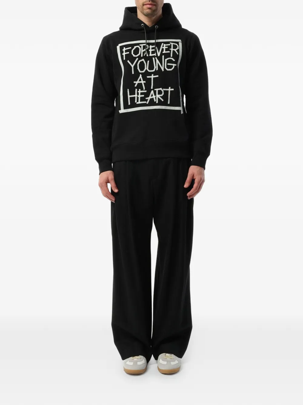 Mastermind Japan Hoodie met tekst en trekkoord Zwart