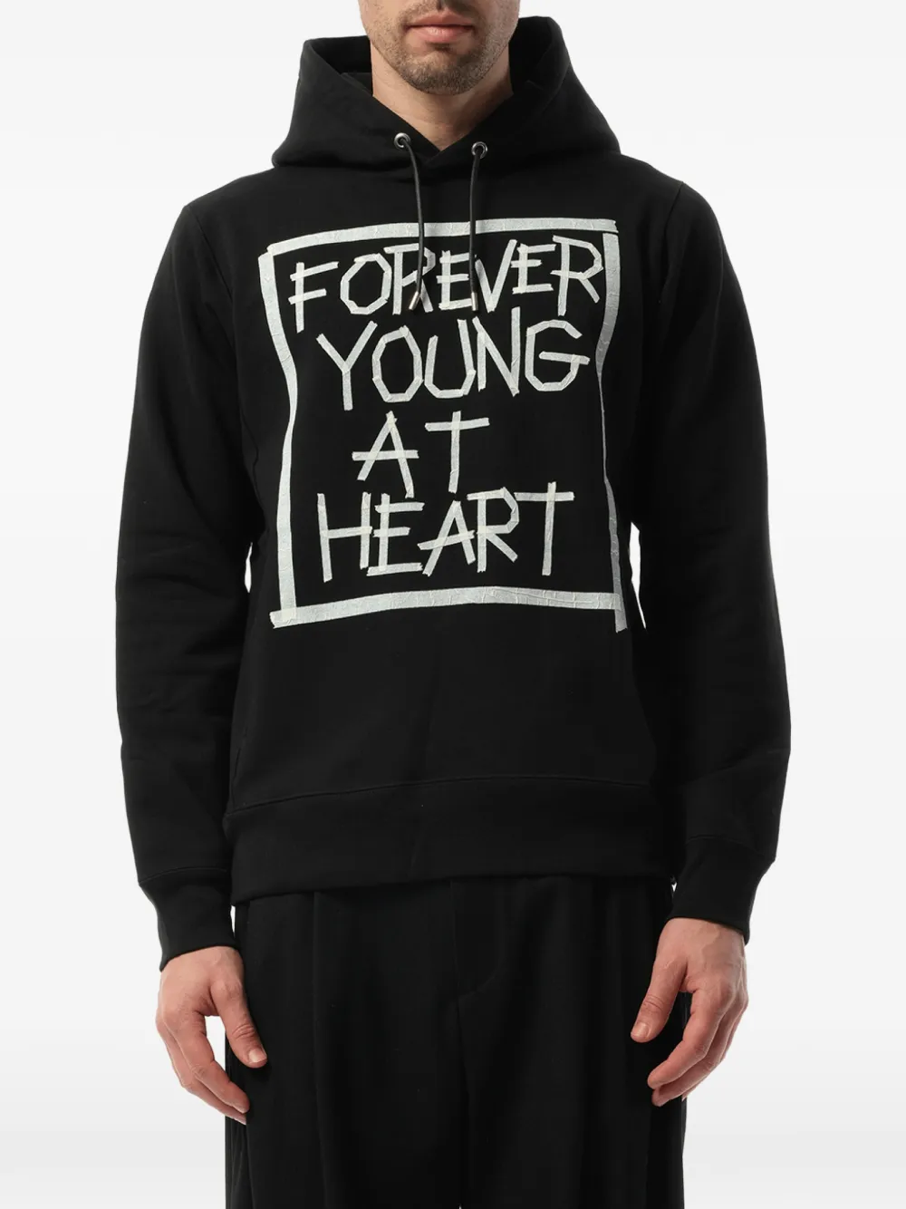 Mastermind Japan slogan-print drawstring hoodie - Black