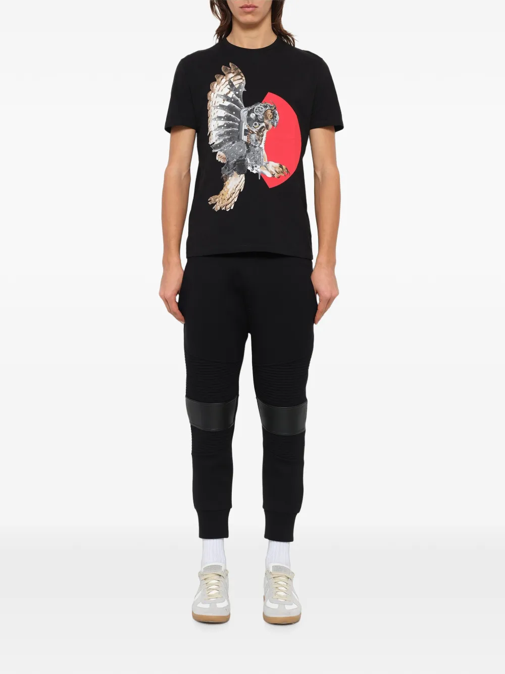 Neil Barrett T-shirt met uilprint Zwart