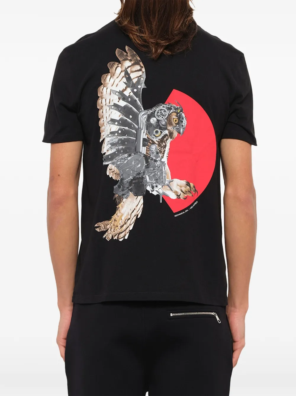 Neil Barrett T-shirt met uilprint Zwart