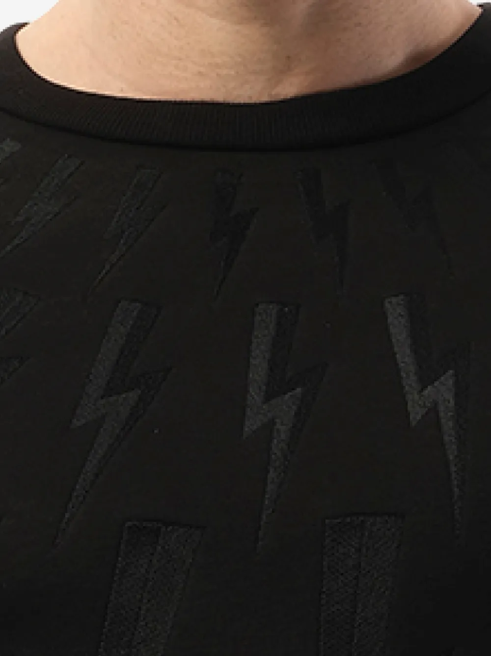 Neil Barrett Sweater met bliksemflitsprint Zwart