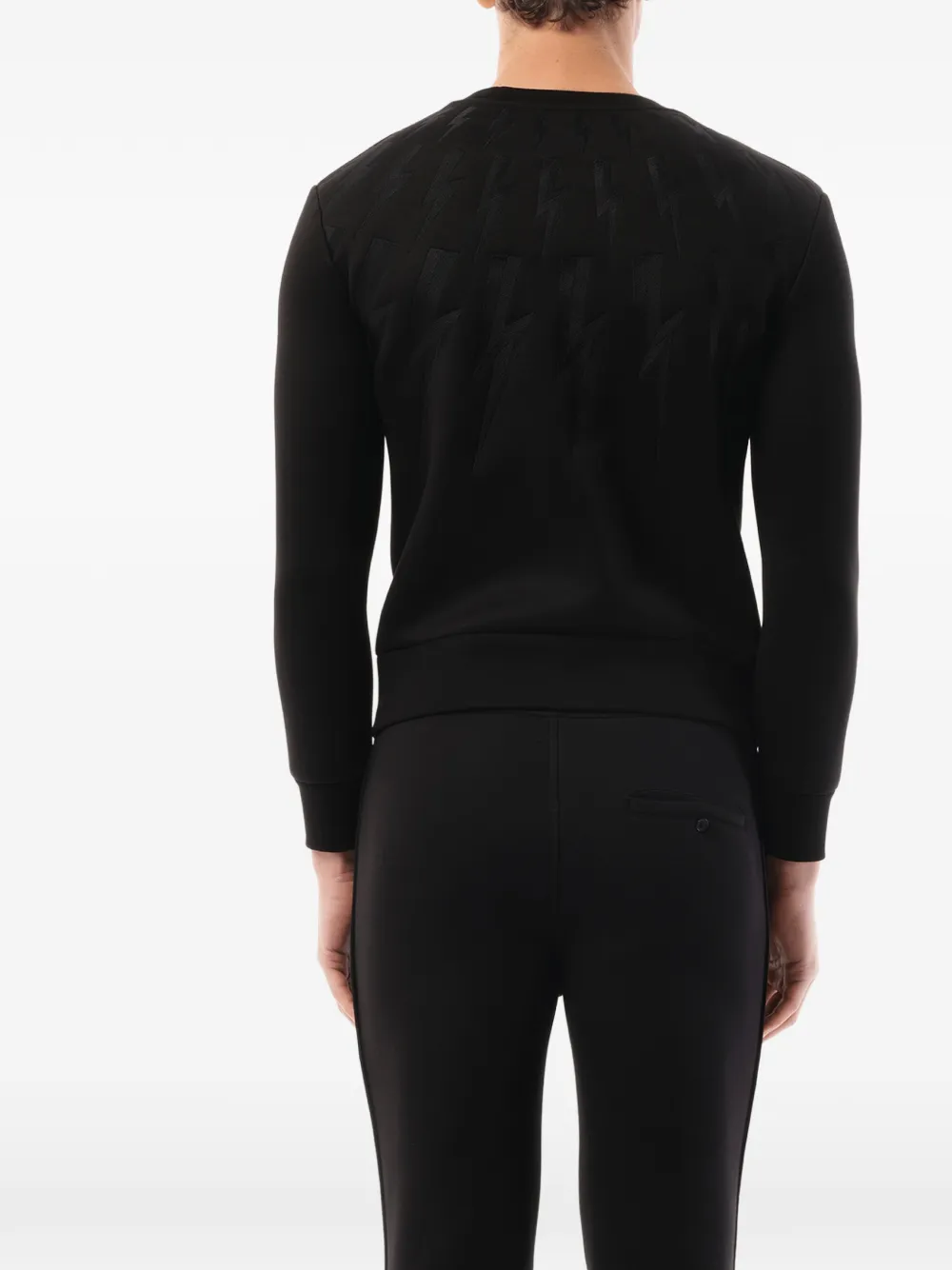 Neil Barrett Sweater met bliksemflitsprint Zwart