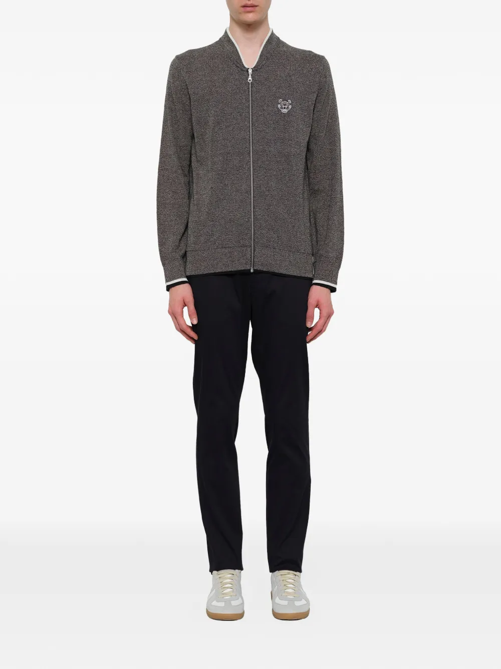 Kenzo Vest met tijgerpatch en rits Grijs