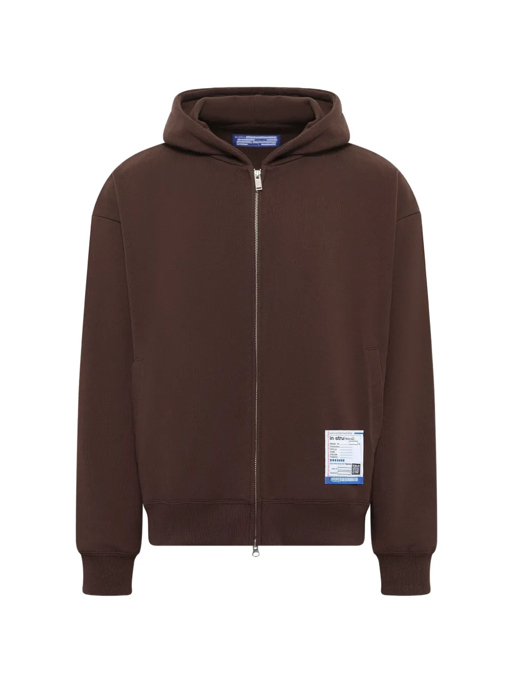 in･stru(men-tal). logo-appliqué zip-up hoodie - Braun