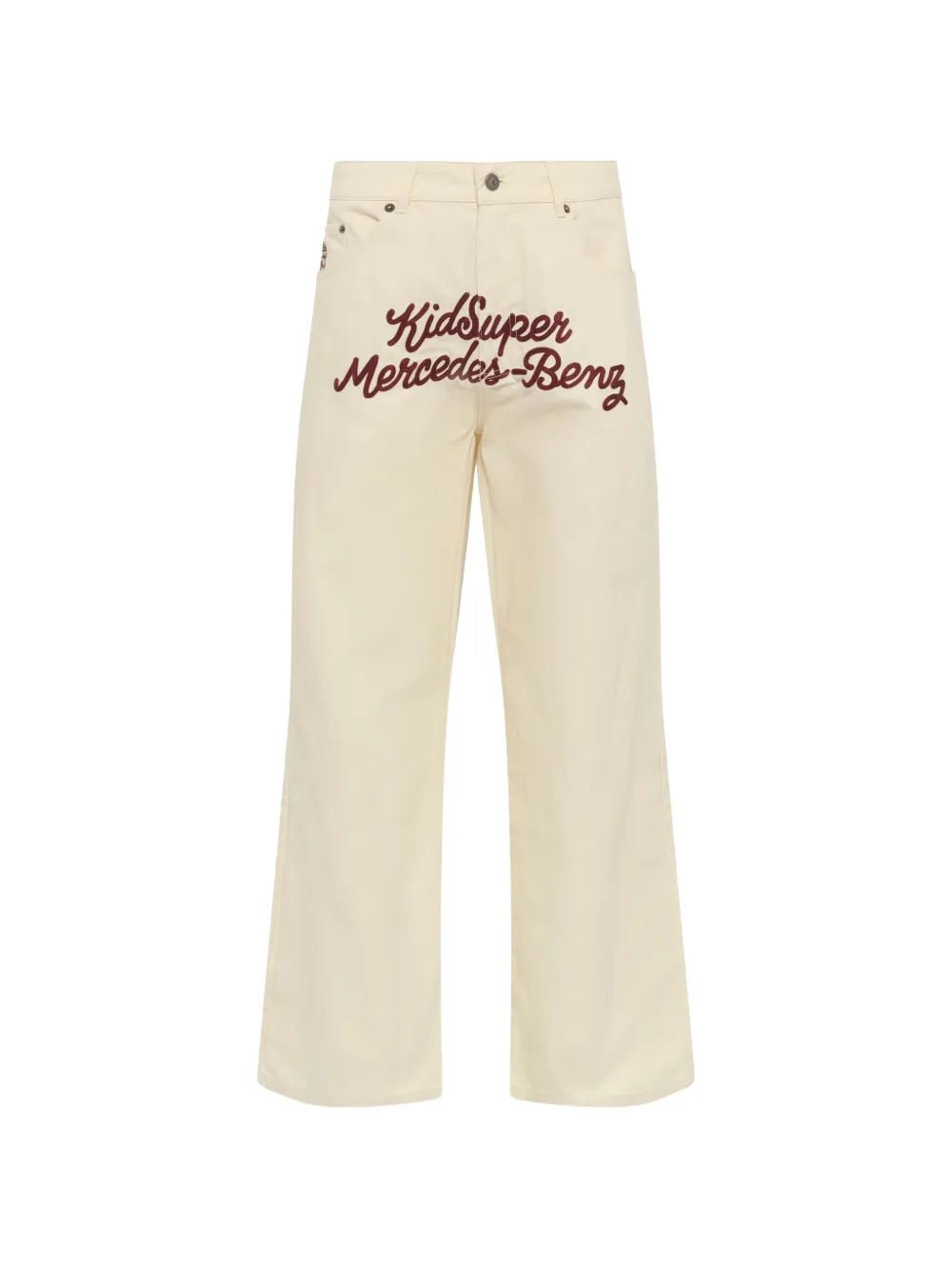 KidSuper x Mercedes-Benz embroidered straight-leg trousers - Nude