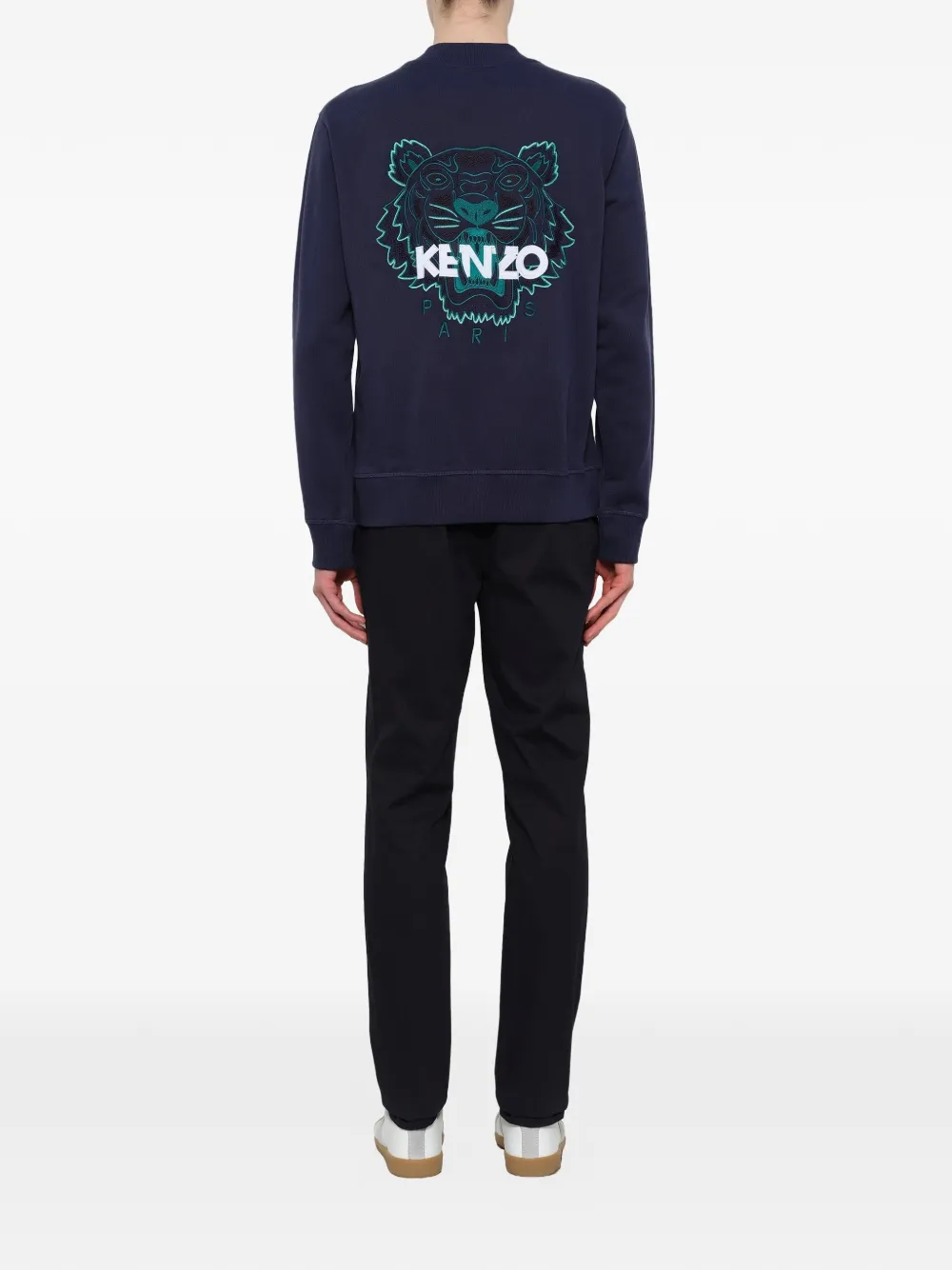 Kenzo Sweater met geborduurde tijger en ritssluiting Blauw
