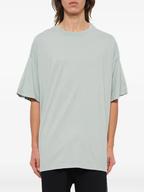 Facetasm rib-trim striped-panel T-shirt