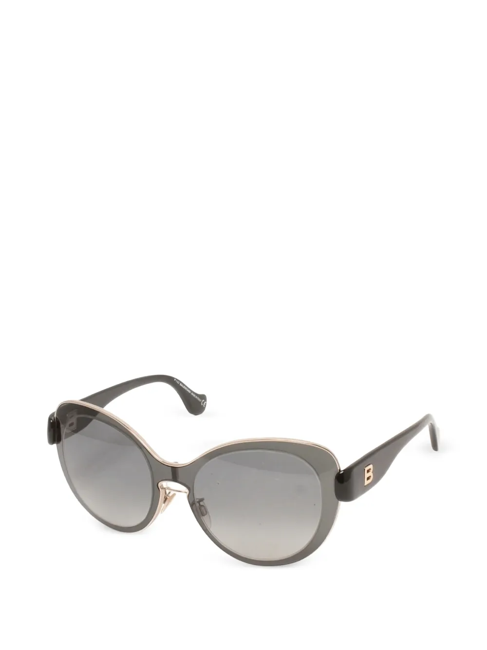 Balenciaga Eyewear logo-plaque cat-eye sunglasses - Schwarz
