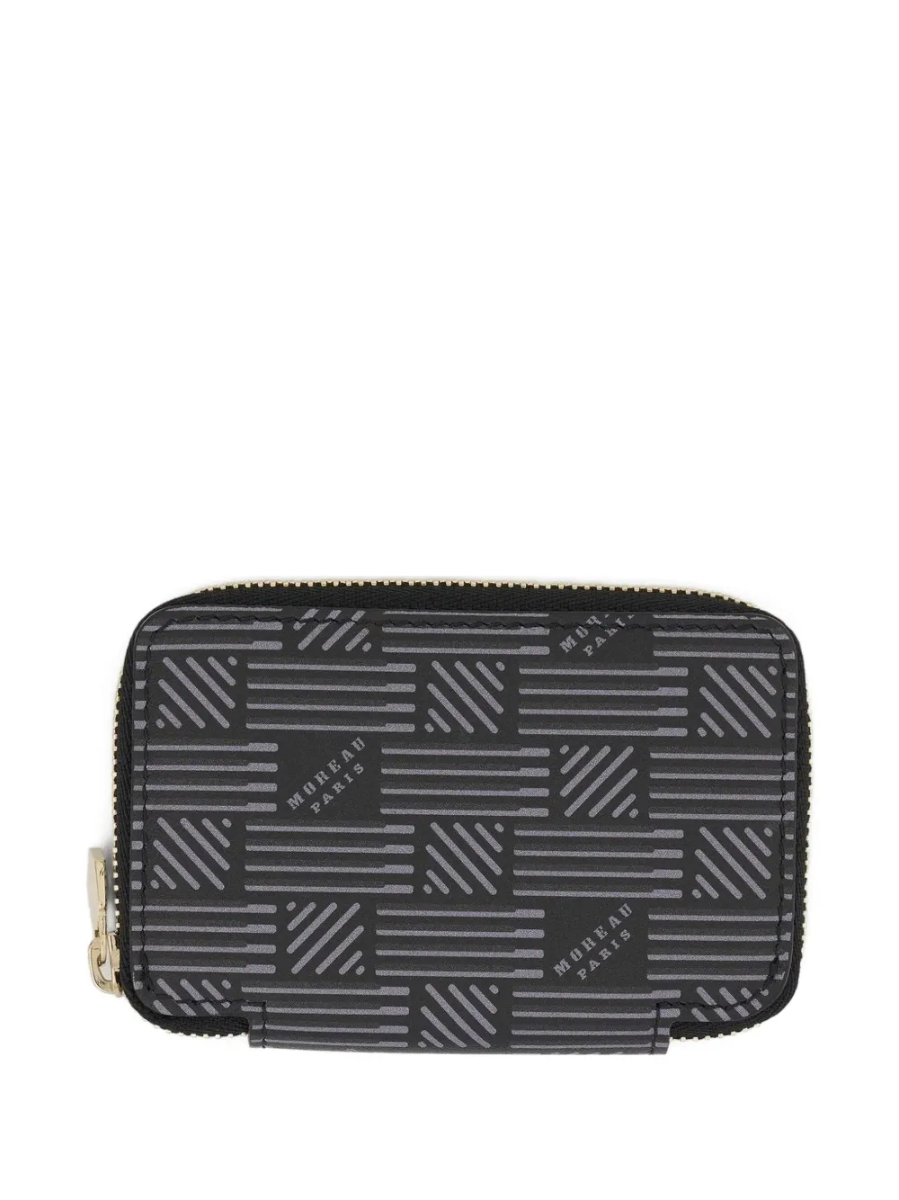 Moreau monogram-print zip-around wallet - Nero