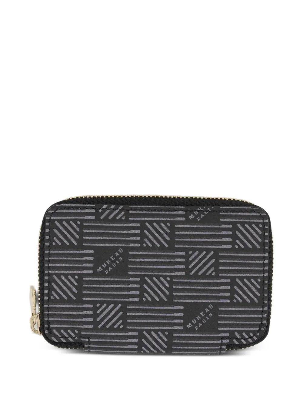 Moreau monogram-print zip-around wallet - Nero