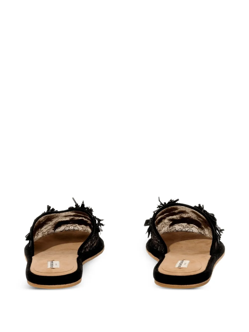 Balenciaga floral-embellished lace flat sandals Wit
