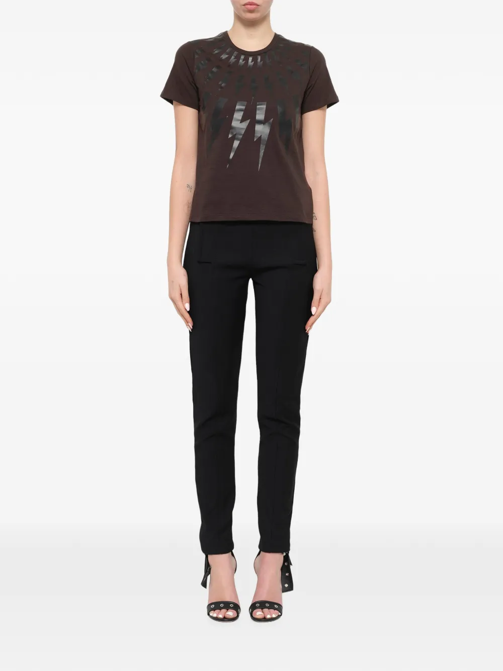 Neil Barrett T-shirt met grafische print Bruin