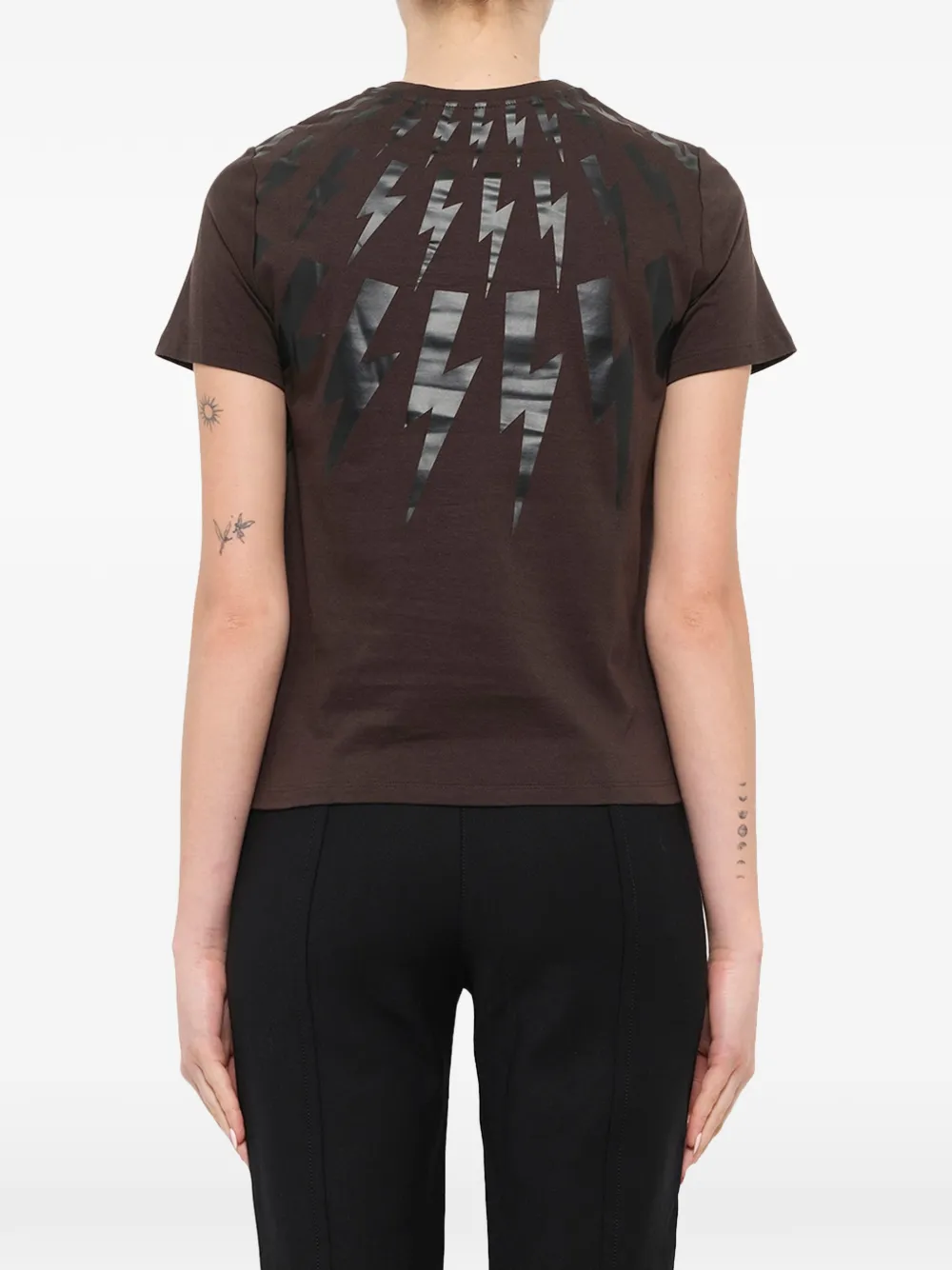 Neil Barrett T-shirt met grafische print Bruin