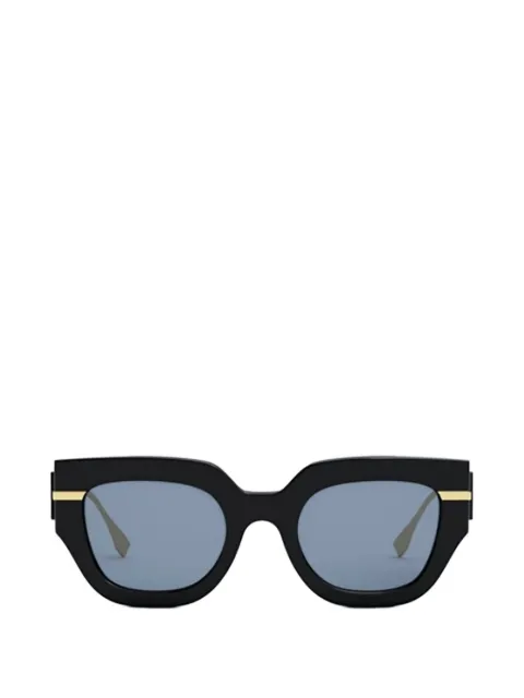 FENDI logo-lettering geometric-frame sunglasses
