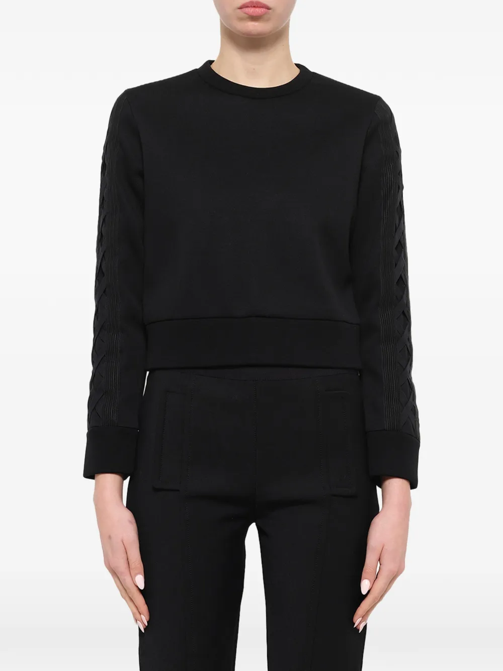 Neil Barrett braided-sleeve sweater - Nero