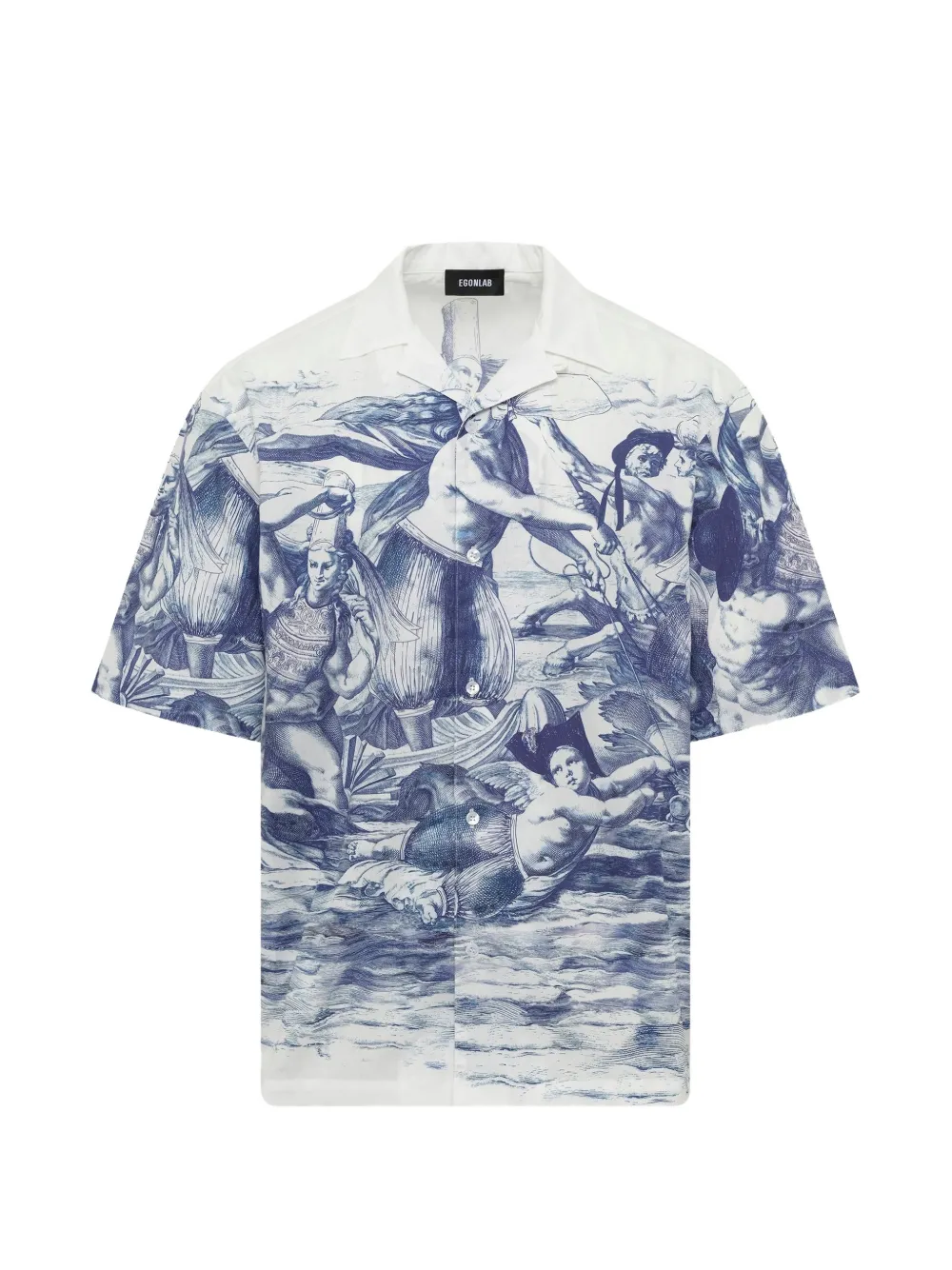 EGONlab. Breizh-print Cuba shirt - Blau