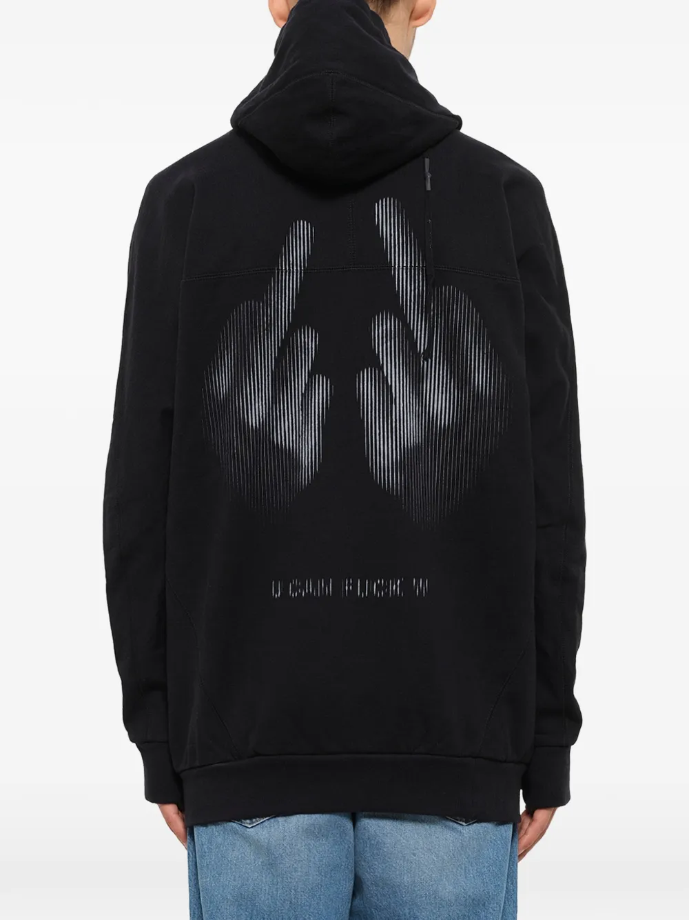 11 By Boris Bidjan Saberi graphic-print drawstring hoodie Zwart