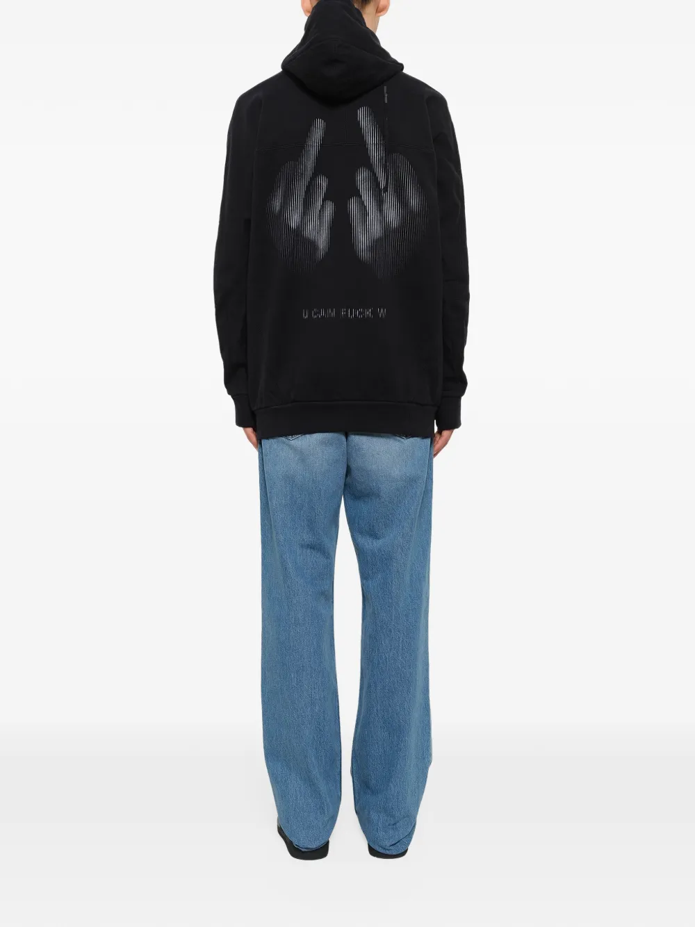 11 By Boris Bidjan Saberi graphic-print drawstring hoodie Zwart