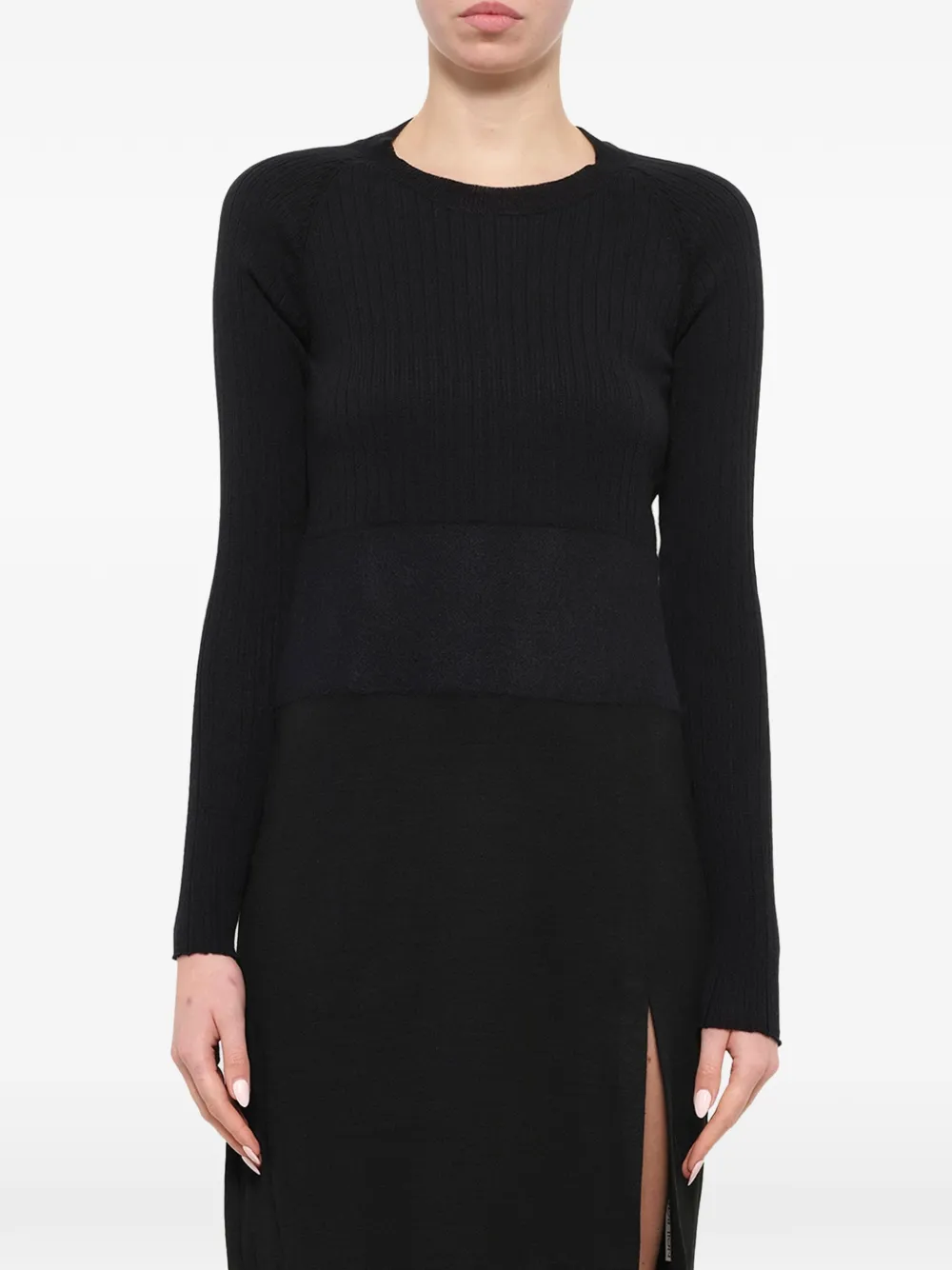 Neil Barrett ribbed side-slit mini dress