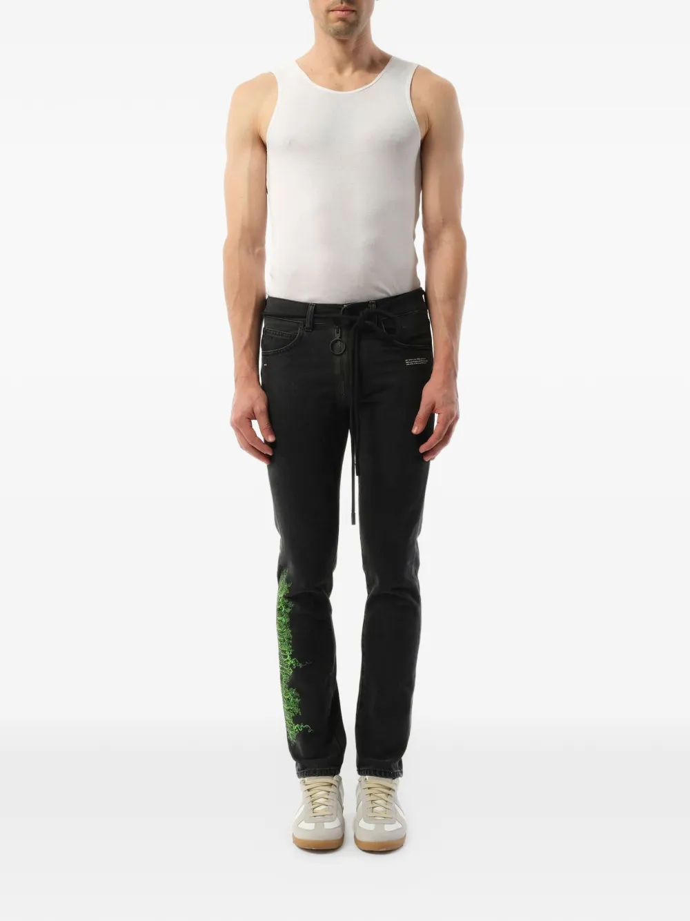 Off-White E.M slim-fit jeans Zwart