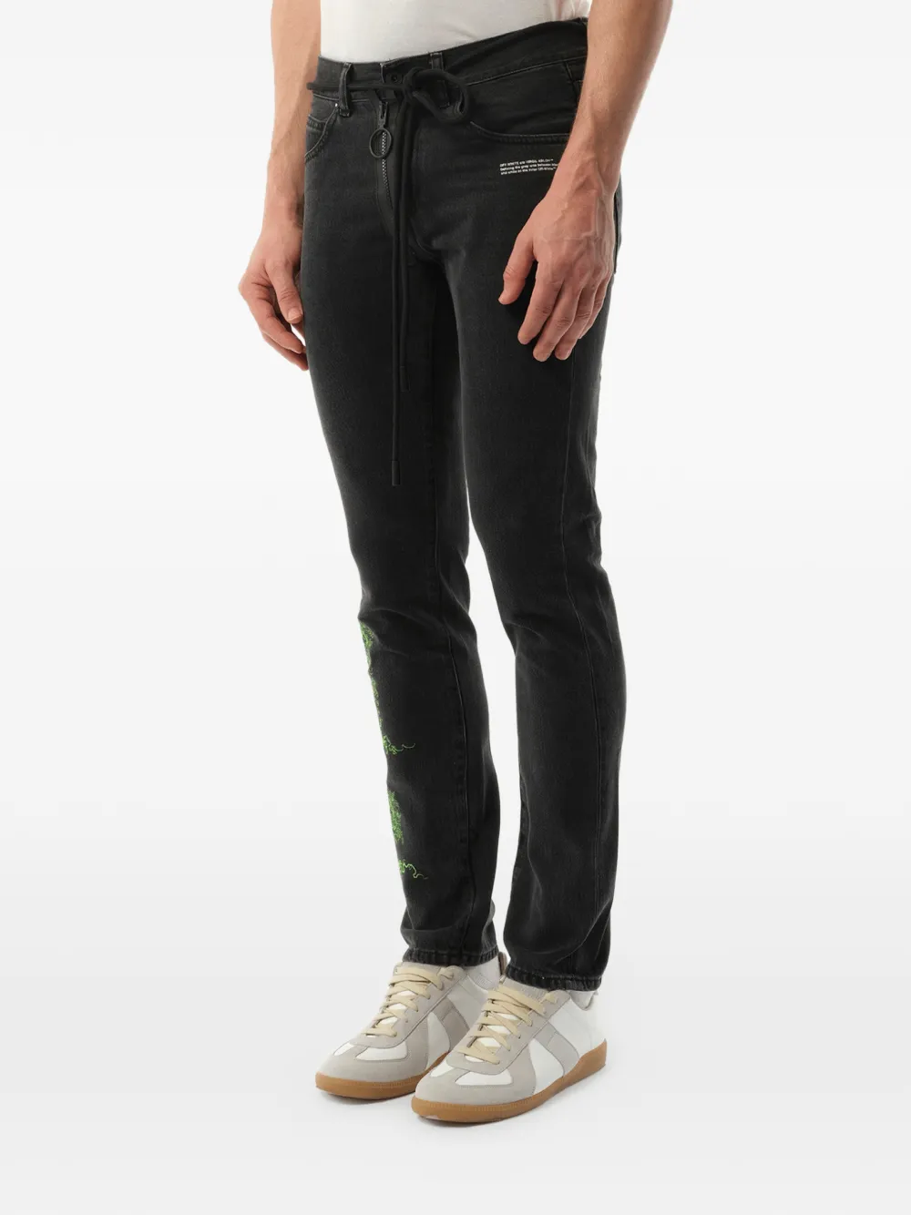 Off-White E.M slim-fit jeans Zwart