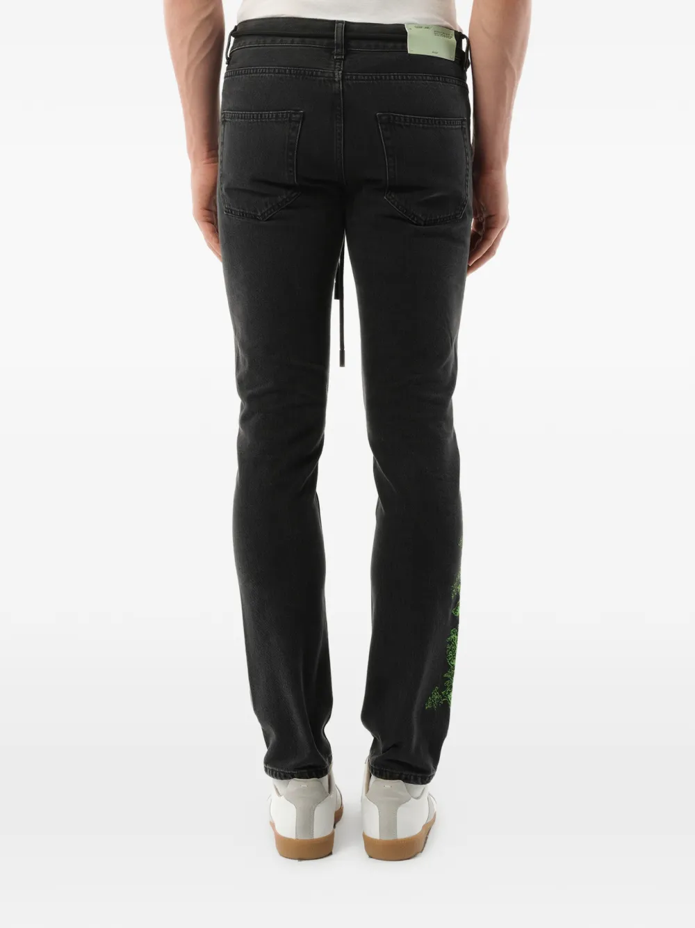 Off-White E.M slim-fit jeans Zwart