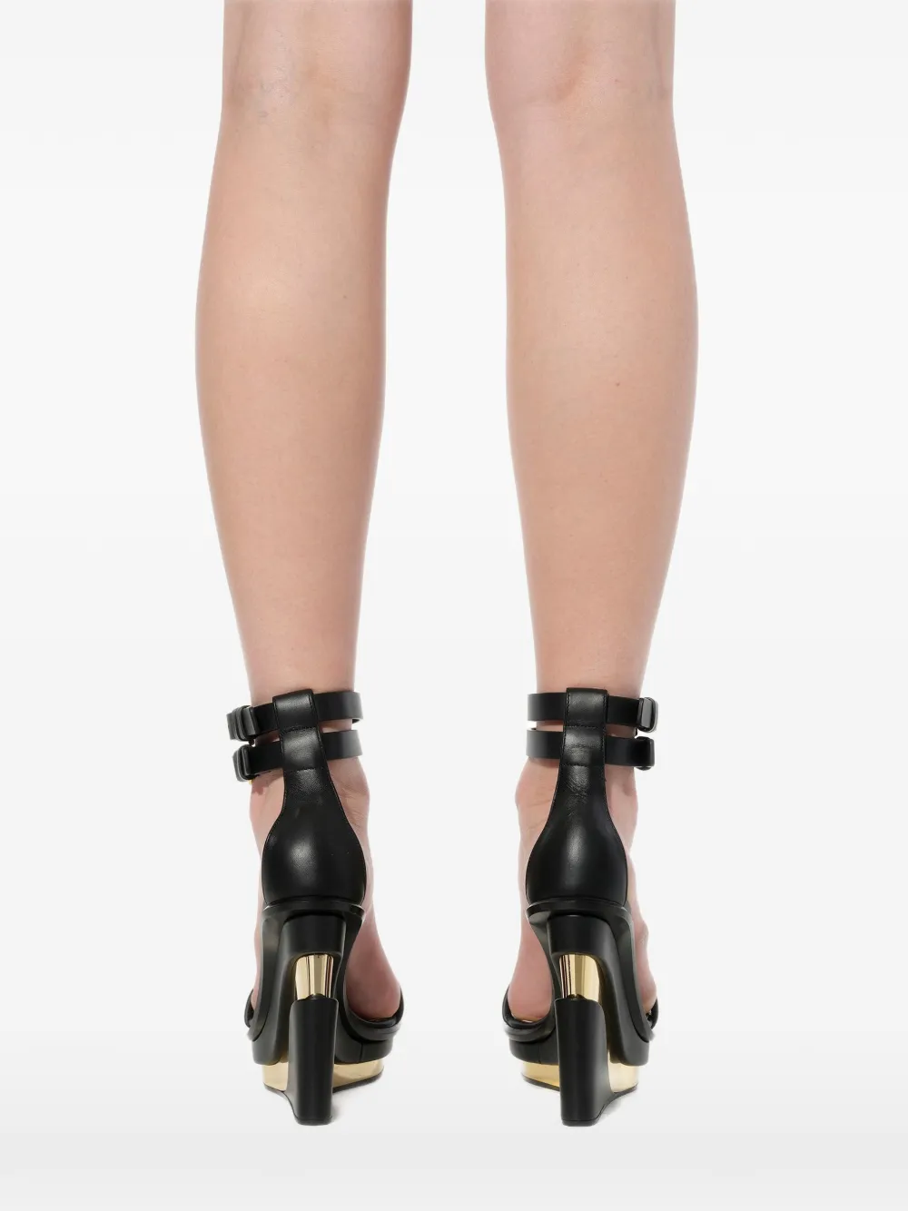 Alexander McQueen Pumps met dubbele bandjes en sleehak Zwart