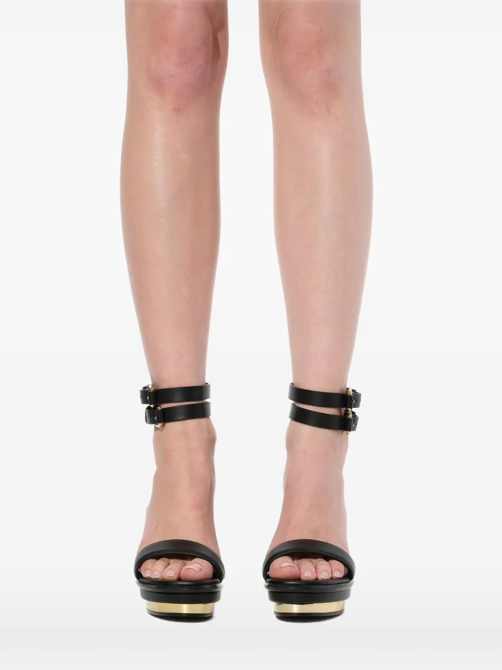 Alexander McQueen Pumps met dubbele bandjes en sleehak Zwart