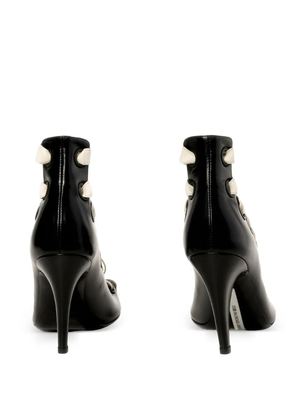 Balenciaga lace-up leather sandals Zwart