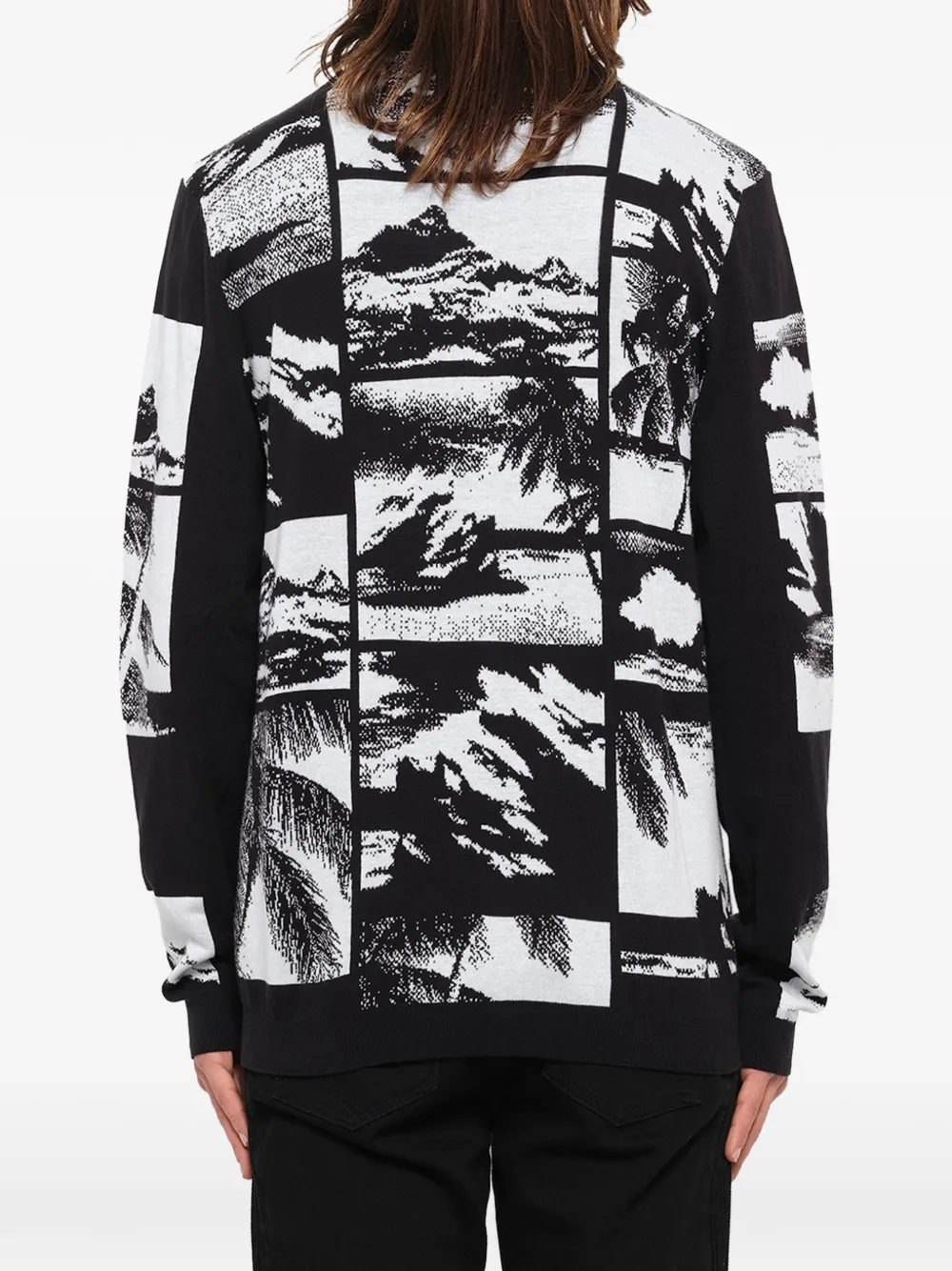 Kenzo Trui met ronde hals en landschapsprint Zwart