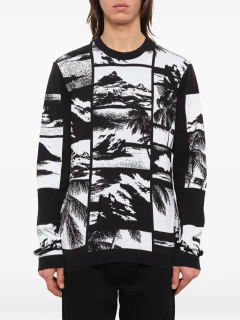 Kenzo landscape-print crew-neck sweater
