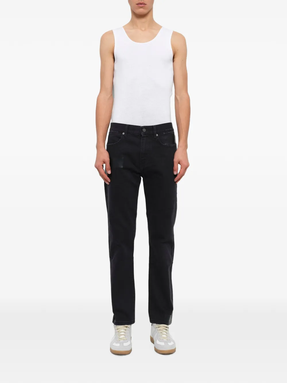 MCQ Slim-fit jeans met band Zwart