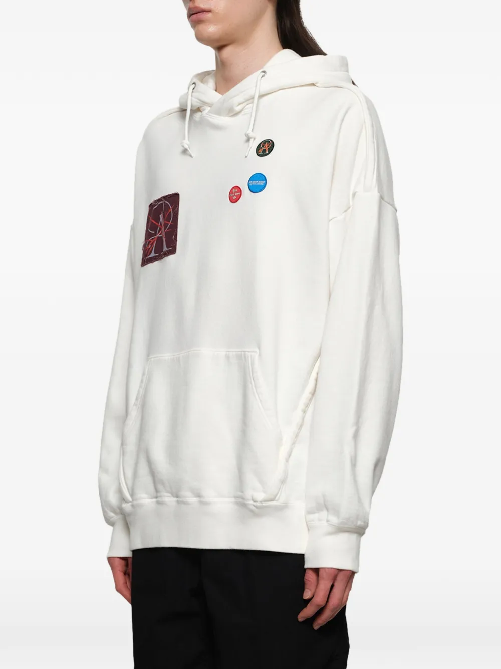 Undercover Hoodie met patchwork Wit