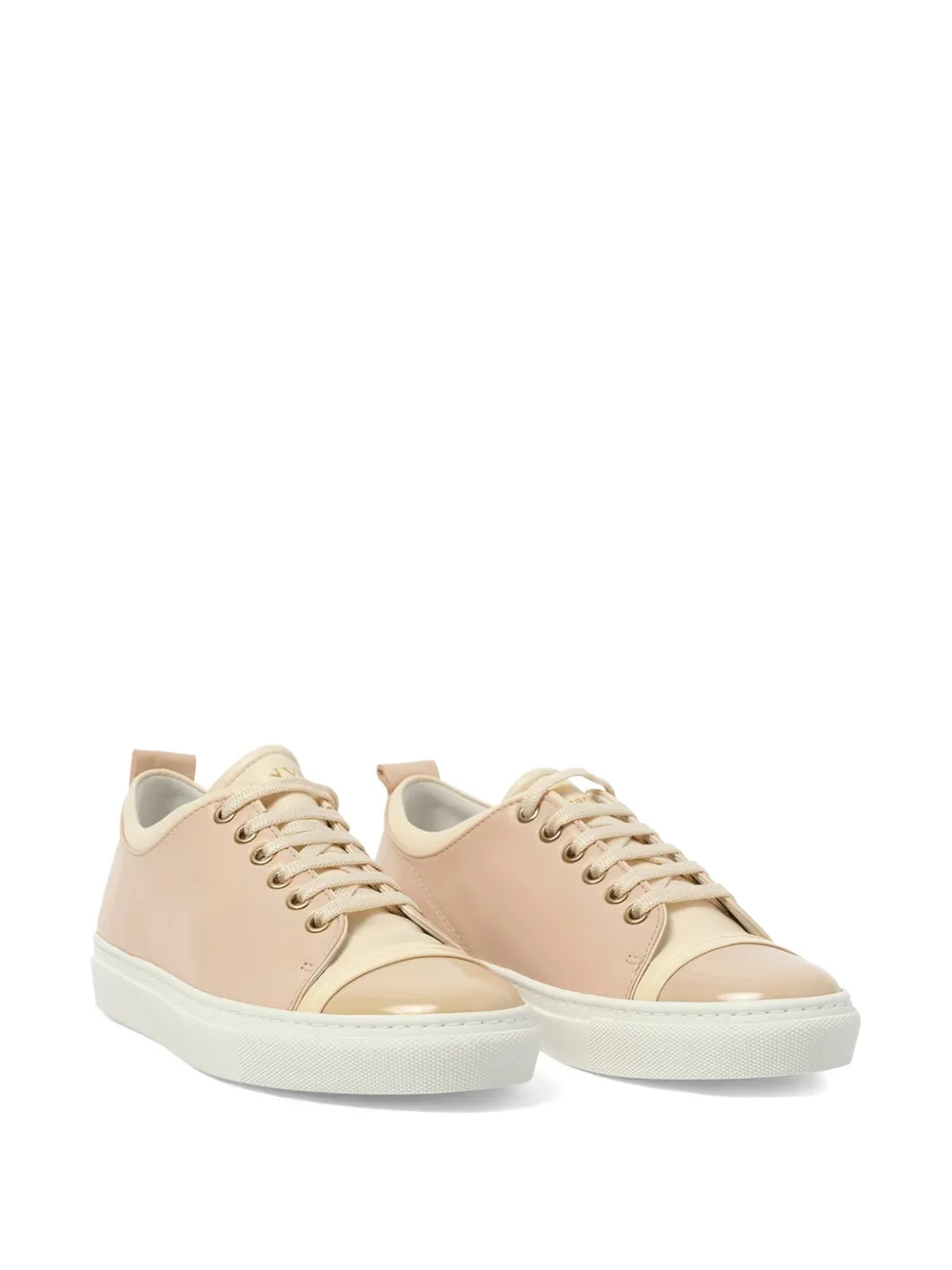 Lanvin patent-toe-cap sneakers Beige
