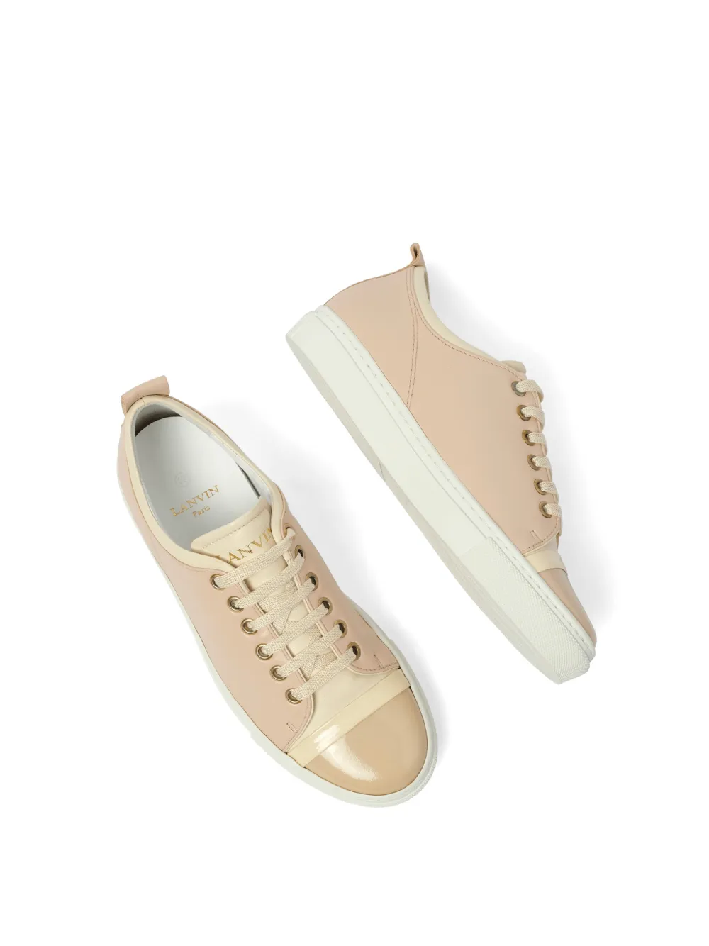 Lanvin patent-toe-cap sneakers Beige