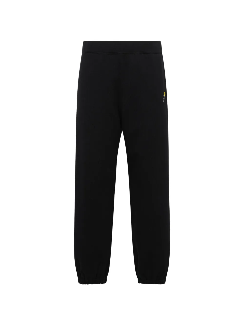 Vowels flower-embroidered track pants - Nero
