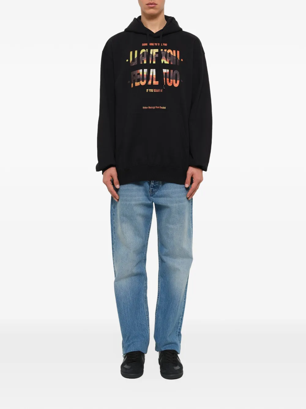 Doublet Hidden Message embroidered hoodie Zwart