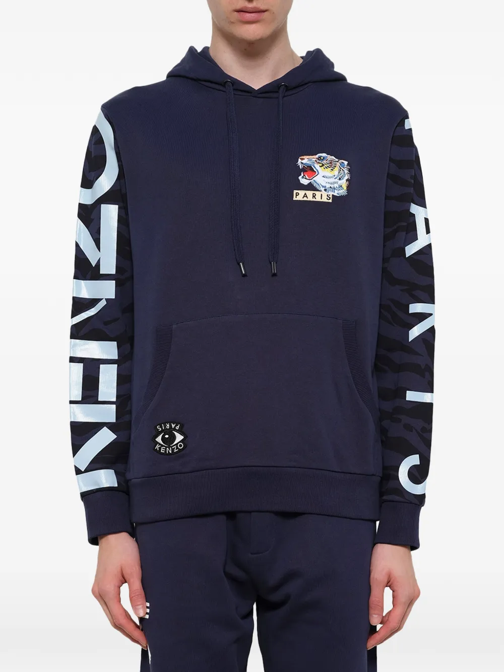 Kenzo Icons tiger-embroidered hoodie - Blue