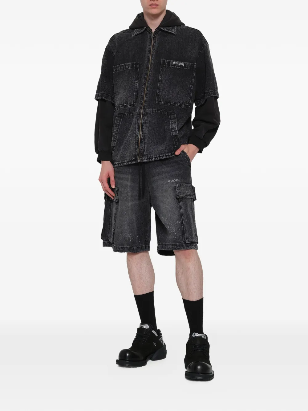 We11done Shorts met zakdetail Grijs