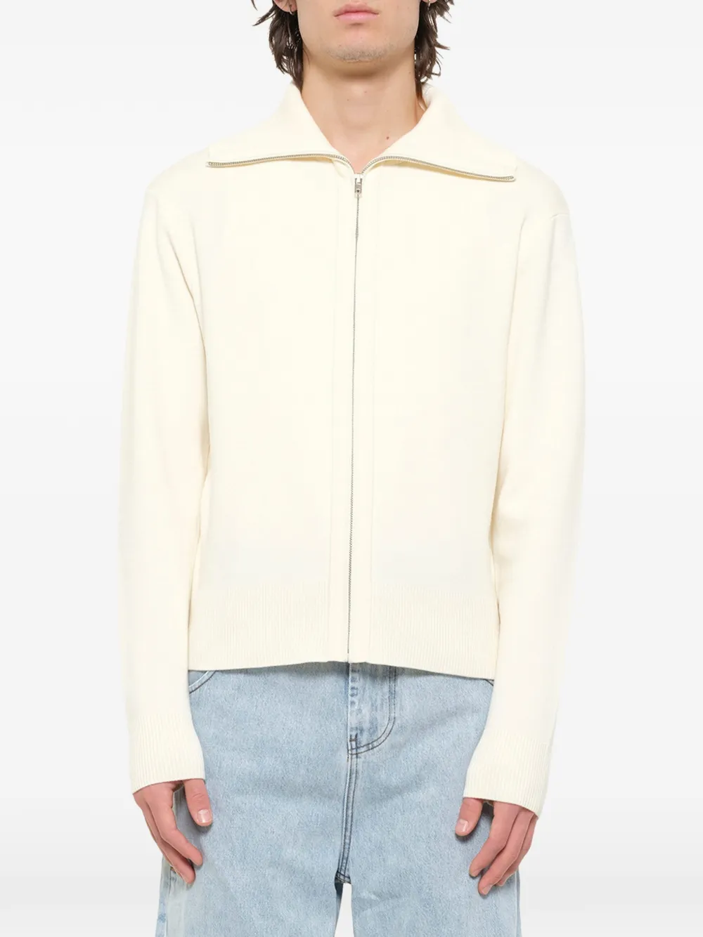 ENTIRE STUDIOS Gebreid jack met rits Beige