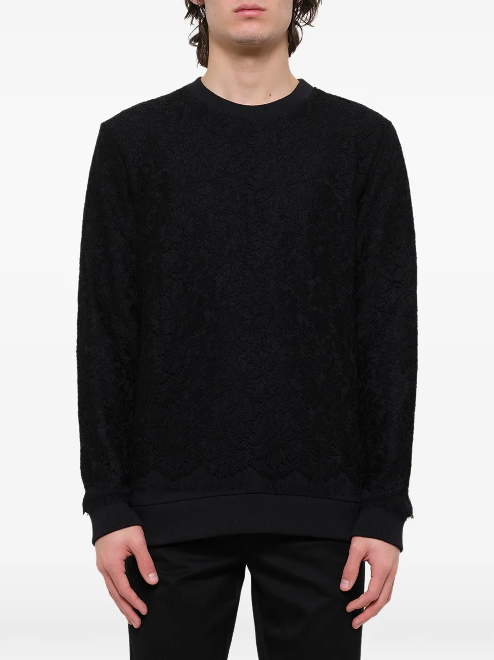 Givenchy Podium lace-overlay sweatshirt - Nero