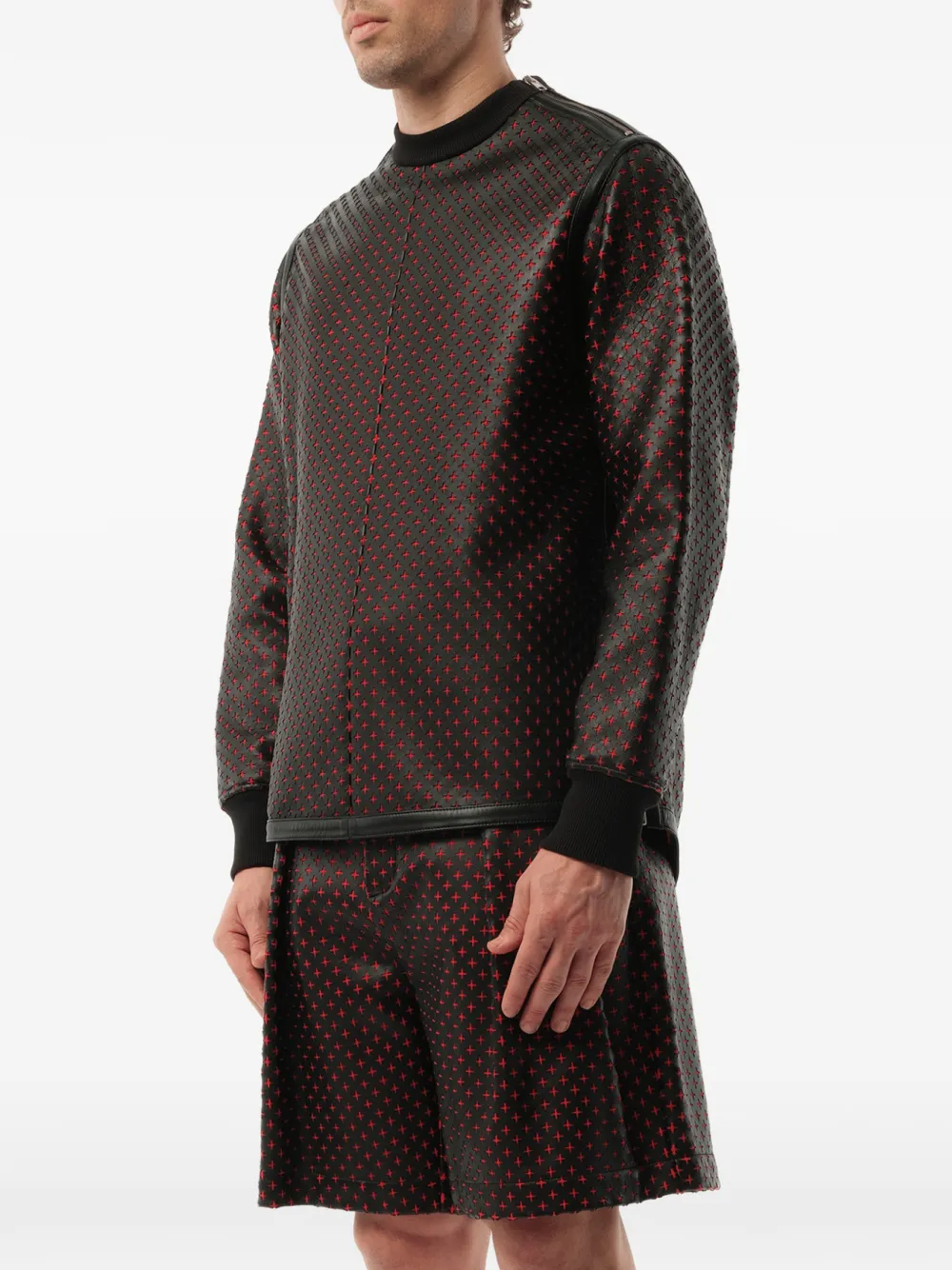  Givenchy Pull En Cuir à Design Perforé - Noir 