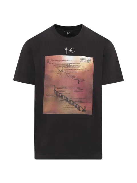 THUG CLUB Fashion Hell graphic-print logo-plaque T-shirt