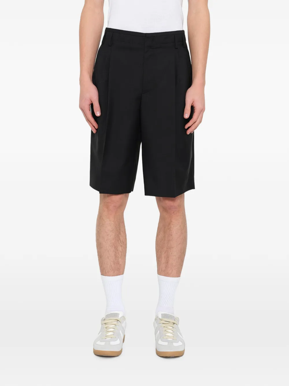 Balenciaga pleated tailored shorts - Black