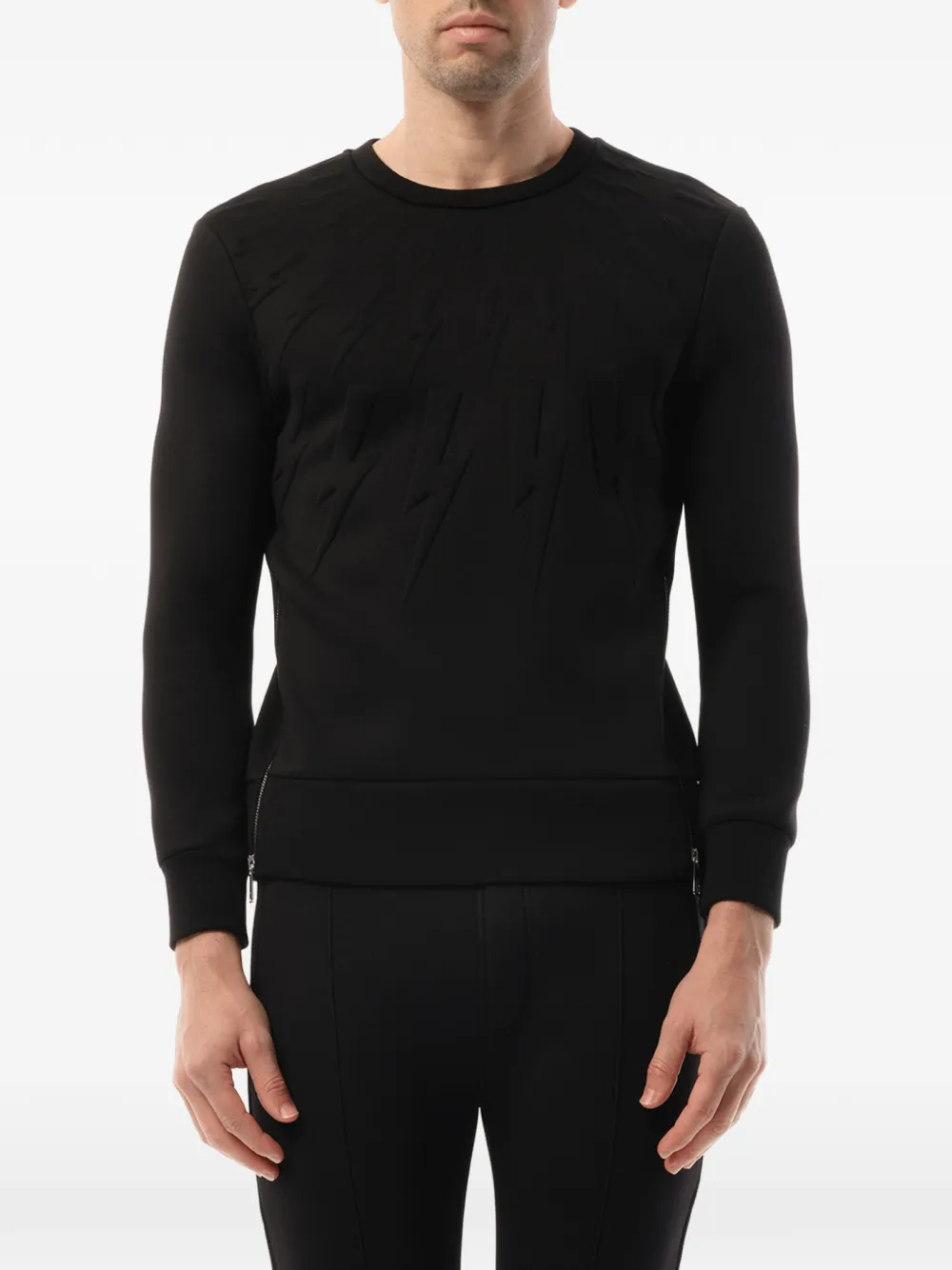 Neil Barrett Fair Isle Thunderbolt motif sweater - Schwarz