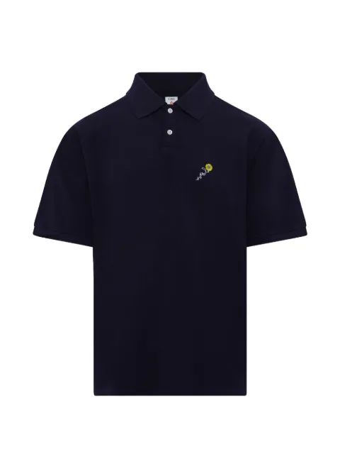 Vowels flower-embroidered polo shirt